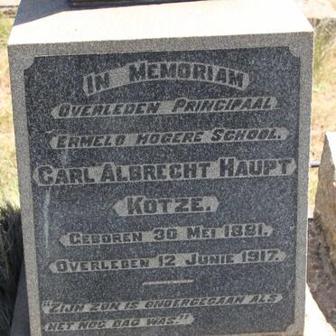 KOTZE Carl Albrecht Haupt 1881-1917 :: BECKERLING Louis Alexander 1908-1978 &amp; Dana Azile KOTZE 1911-1984
