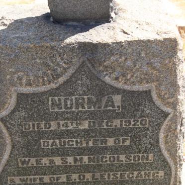 LEISEGANG Norma nee NICOLSON  -1920