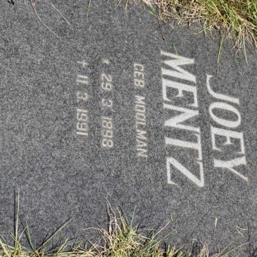 MENTZ Joey nee MOOLMAN 1898-1991