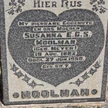 MOOLMAN Susanna E.G.S. nee MEYER 1882-1950