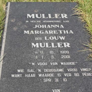 MULLER Johanna Margaretha geb LOUW 1909-2001