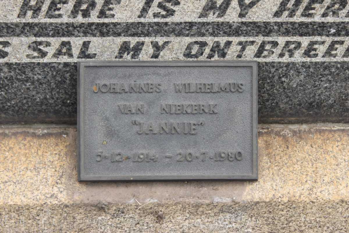 NIEKERK Johannes Wilhelmus, van 1914-1980