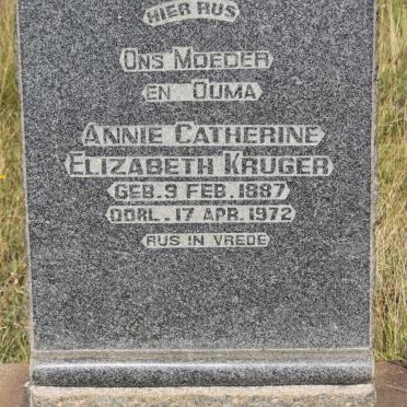 O'REILLY Annie Catherine Elizabeth nee KRUGER 1887-1972