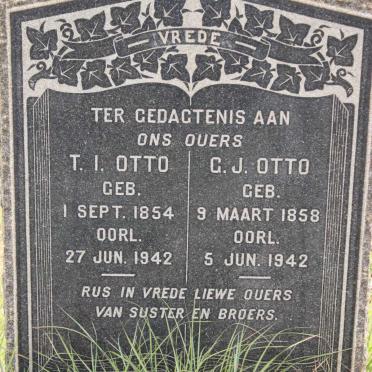 OTTO T.I. 1854-1942 &amp; G.J. 1858-1942