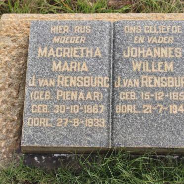 RENSBURG Johannes Willem, J van 1856-1943 &amp; Magrietha Maria PIENAAR 1867-1933