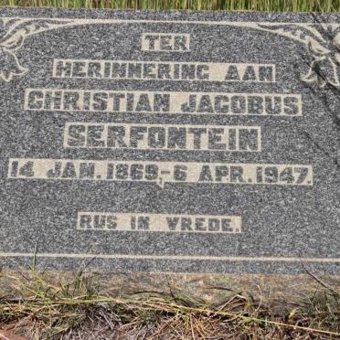 SERFONTEIN Christian Jacobus 1869-1947