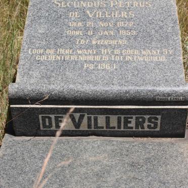 VILLIERS Secundus Petrus, de 1872-1953 