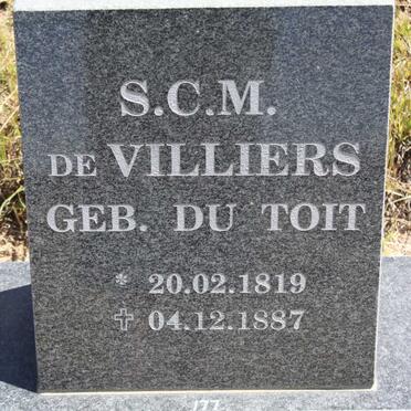 VILLIERS S.C.M., de nee DU TOIT 1819-1887