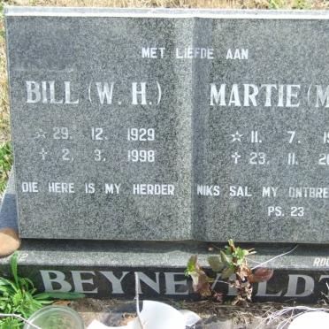 BEYNEVELDT W.H. 1929-1998 &amp; M.M. 1932-2009