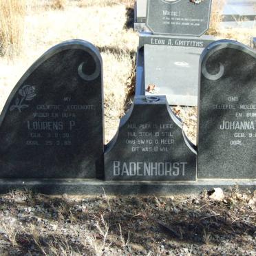 BADENHORST Lourens P. 1930-1988 &amp;  Johanna W.C. 1934-