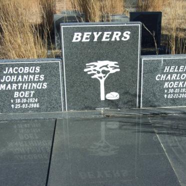 BEYERS Jacobus Johannes Marthinus 1924-1986 &amp; Helena Charlotte 1930-2003