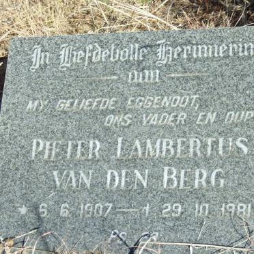BERG Pieter Lambertus, van den 1907-1981