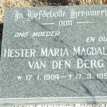 BERG Hester Maria Magdalena, van den 1904-1990