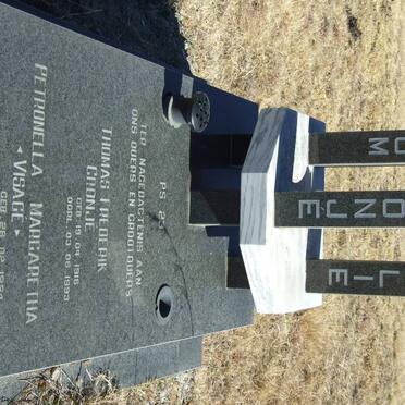 CRONJE Thomas Frederik 1916-1993 &amp; Petronella Margaretha VISAGE 1924-