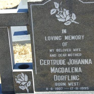 DORFLING Gertrude Johanna Magdalena nee WEST 1907-1995