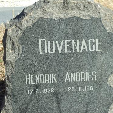 DUVENAGE Hendrik Andries 1938-1981