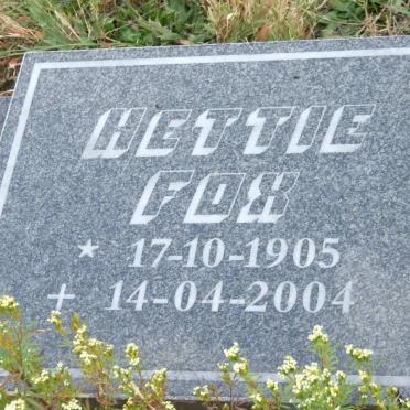 FOX Hettie 1905-2004