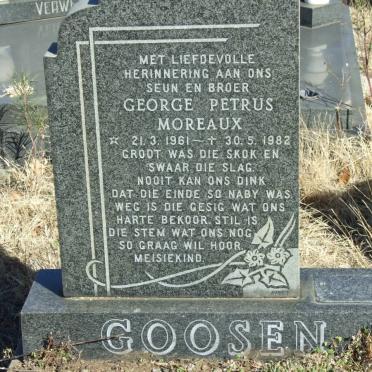 GOOSEN George Petrus Moreaux 1961-1982