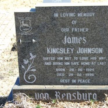 RENSBURG James Kingsley Johnson, van 1924-1996