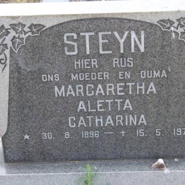 STEYN Margaretha Aletta Catharina 1896-1978