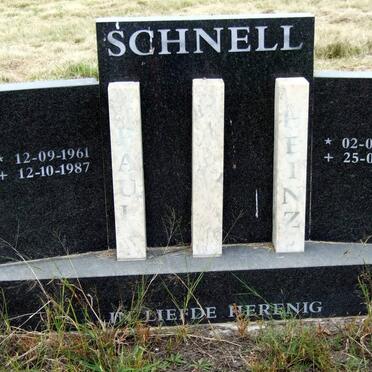 SCHNELL Heinz 1936-1981 :: SCHNELL Paul 1961-1987