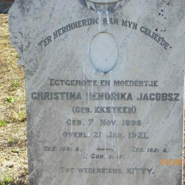 JACOBSZ Christina Hendrika nee EKSTEEN 1898-1921
