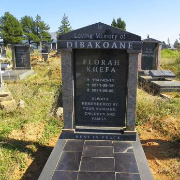 DIBAKOANE Florah Khefa 1947-2011