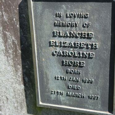 HORE Blanche Elizabeth Caroline 1906-1997