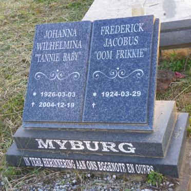 MYBURG Frederick Jacobus 1924- &amp; Johanna Wilhelmina 1926-2004