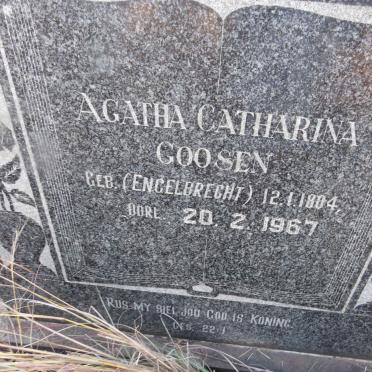 GOOSEN Agatha Catharina nee ENGELBRECHT 1884-1967