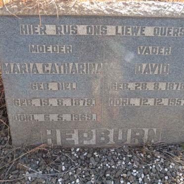 HEPBURN David 1878-1957 & Maria Catharina NEL 1879-1969 