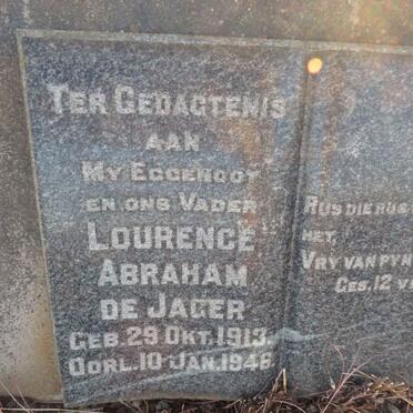 JAGER Lourence Abraham, de 1913-1948