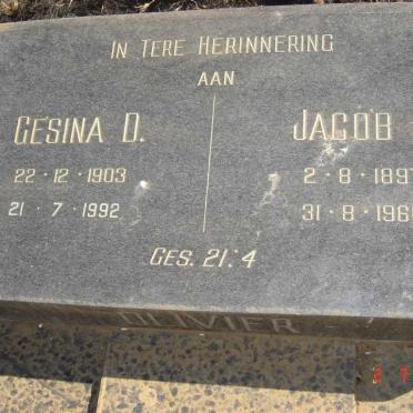 OLIVIER Jacob J. 1897-1966 &amp; Gesina D. 1903-1992