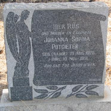 POTGIETER Johanna Sophia nee NAUDE 1929-1951