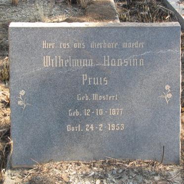 PRUIS Wilhelmina Hansinn nee MOSTERT 1877-1953 