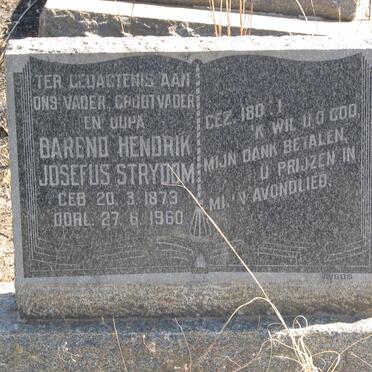 STRYDOM Barend Hendrik Josefus 1873-1960