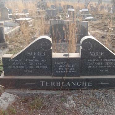 TERBLANCHE Johannes Gerhardus 1884-1965 &amp; Maryna Adriana 1882-19?4