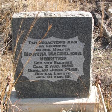 VORSTER Martha Magdalena nee VAN HEERDEN  1890-1946