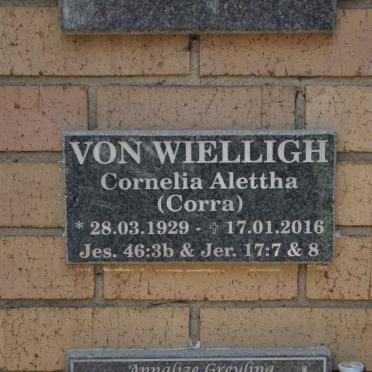 WIELLIGH Cornelia Alettha, von 1929-2016