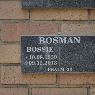 BOSMAN Bossie 1939-2013