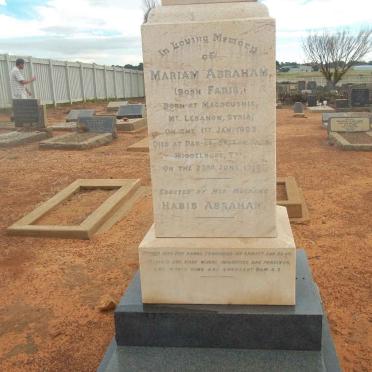 ABRAHAM Mariam nee FARIS 1892-1919