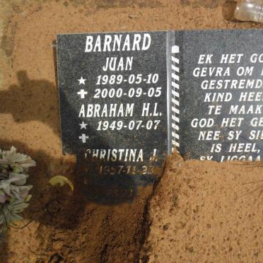 BARNARD Abraham H.L. 1949- &amp; Christina J. 1957- :: BARNARD Juan 1989-2000