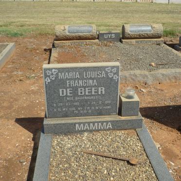 BEER Maria Louisa Francina, de nee BADENHORST 1919-1991
