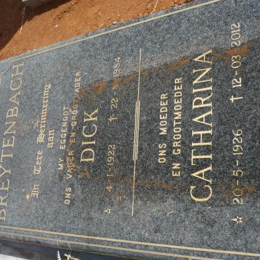 BREYTENBACH Dick 1922-1984 &amp; Catharina 1926-2012