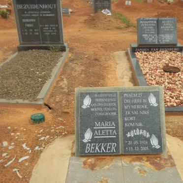 BEKKER Maria Aletta 1924-2005