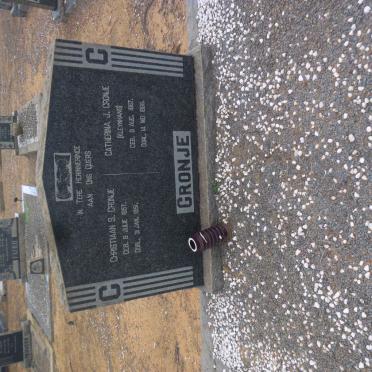 CRONJE Christiaan S. 1857-1951 &amp; Catherina J. KLEYNHANS 1867-1959