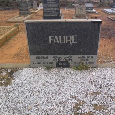 FAURE Abraham 1860-1937 Maria W.H. SWART 18??-1938
