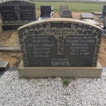 GOOSEN Willem Johannes 1909-1957 &amp; Susanna Catharina Magdalena OOSTHUIZEN 1914-1989