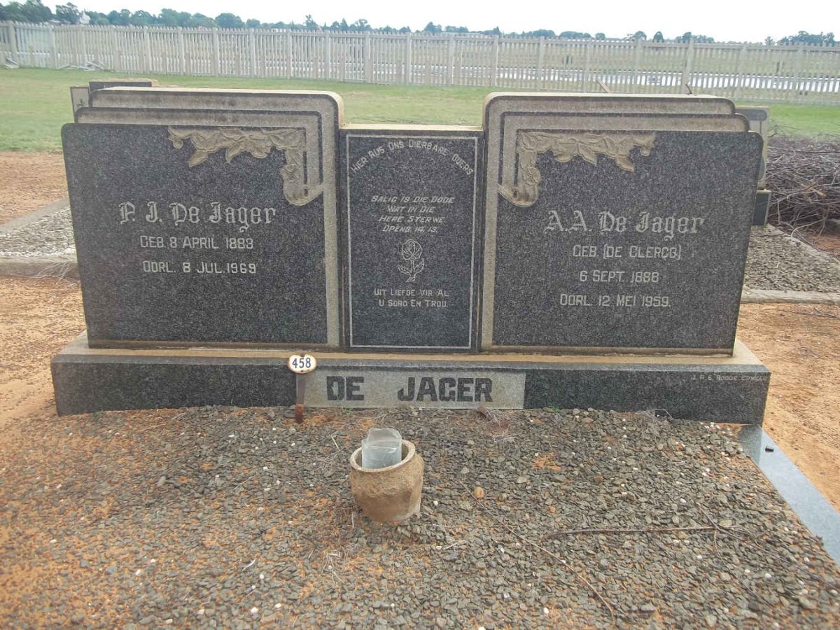 JAGER P.J., de 188?-1969 &amp; A.A. DE CLERCQ 1888-1959