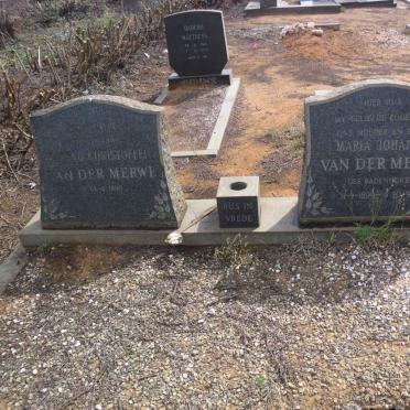 MERWE ? Christoffel, van der 1899- &amp; Maria Johanna BADENHORST 1899-1978